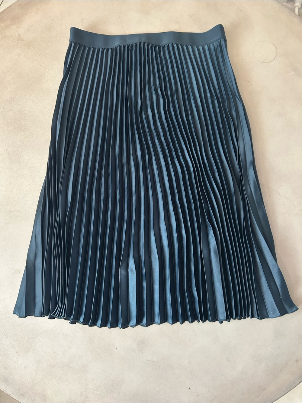 H&M Pleated Satin Midi Skirt - Teal
